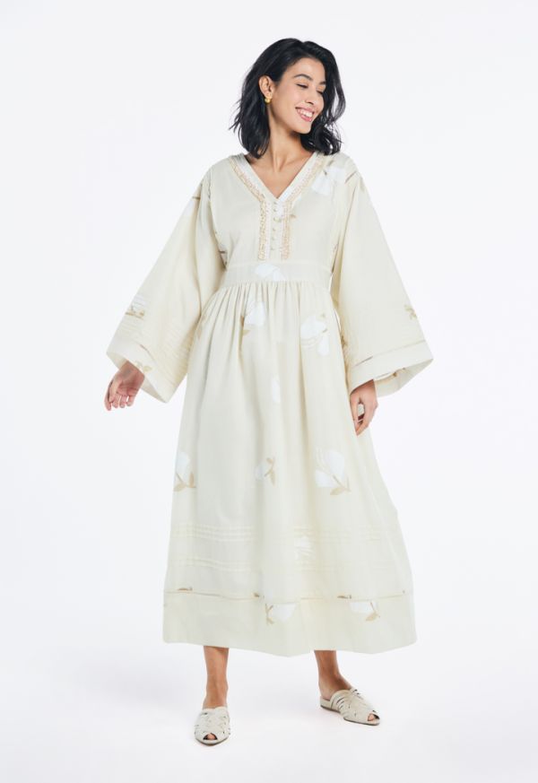Printed Lace Flared Dress- Ramadan Style