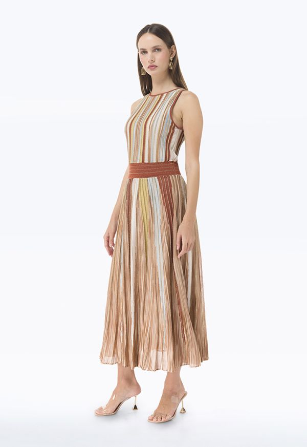 Knitted Lurex Multicolored Long Dress -Sale