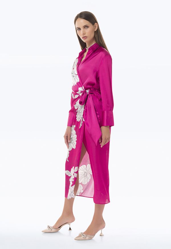 Floral wrap maxi shop dress