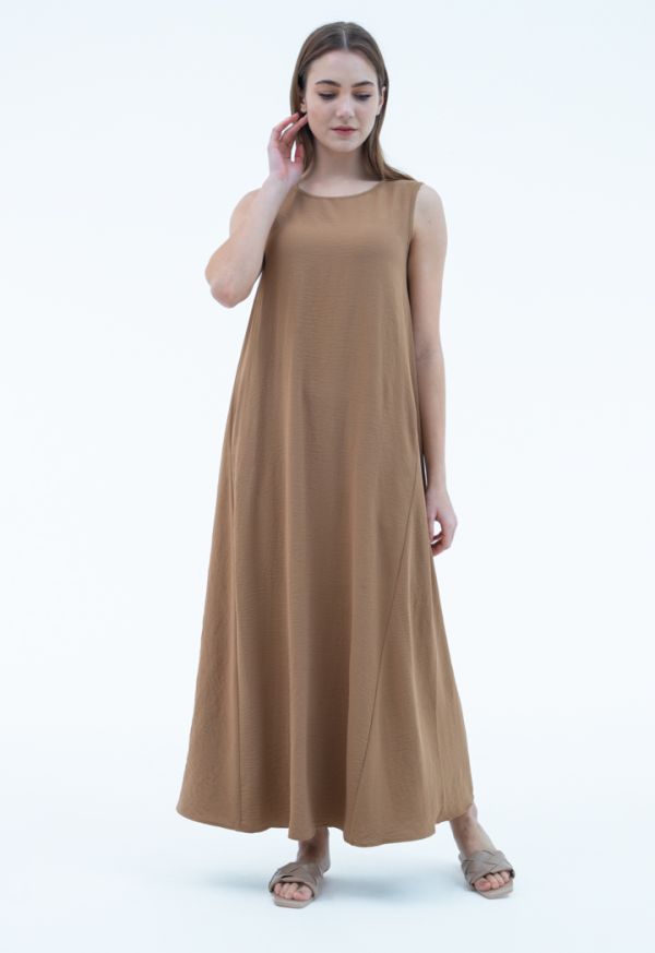 Simple Sleeveless Dress With Pockets -Sale