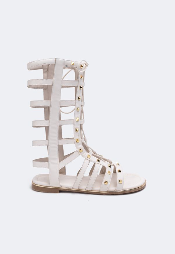 Studded Lace Up Gladiator Sandals