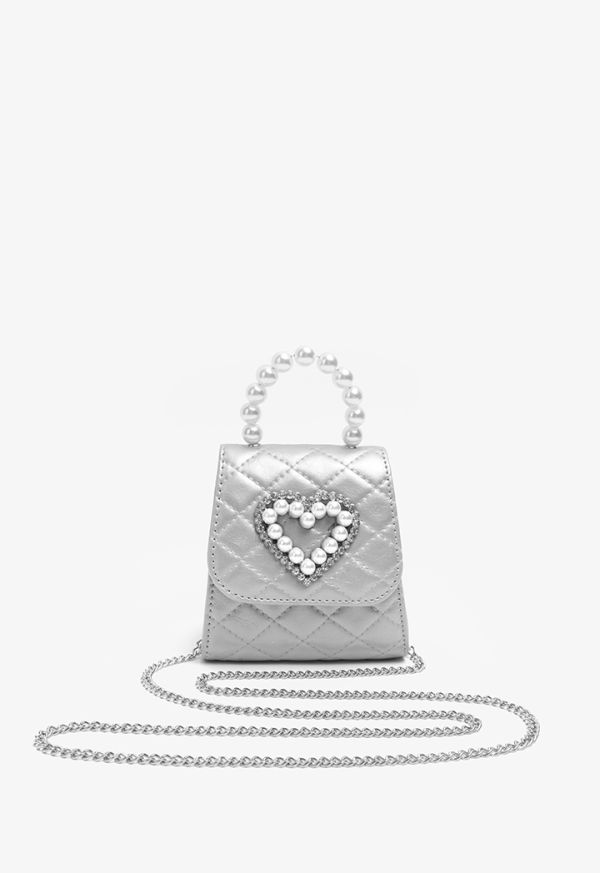 Embellished Heart Crossbody Bag