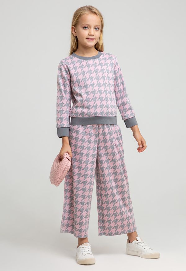 All Over Patterned Top and Wide Leg Pants Set -Sale