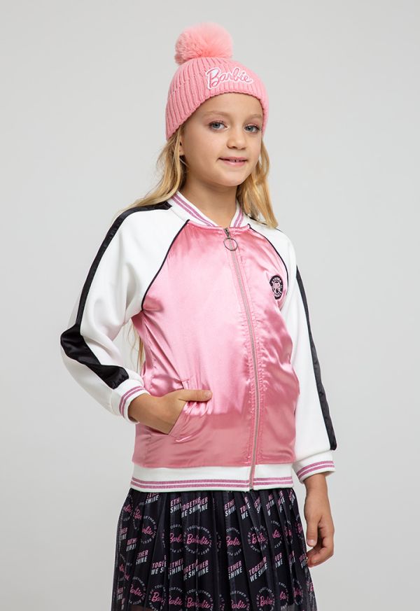 Barbie Glitters Shiny Contrast Front Zipped Jacket -Sale
