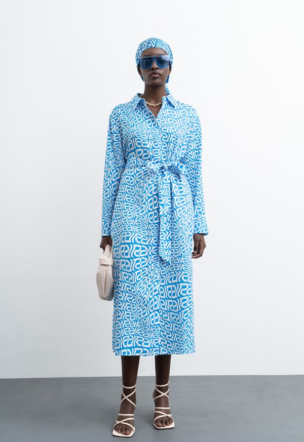 Patterned sales shirt dress
