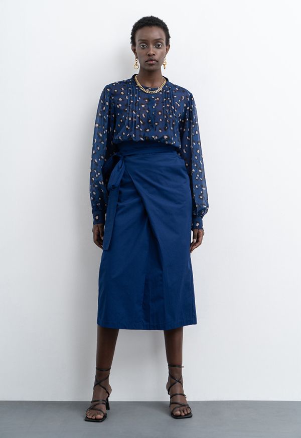 Midi Skirt With Self Ties