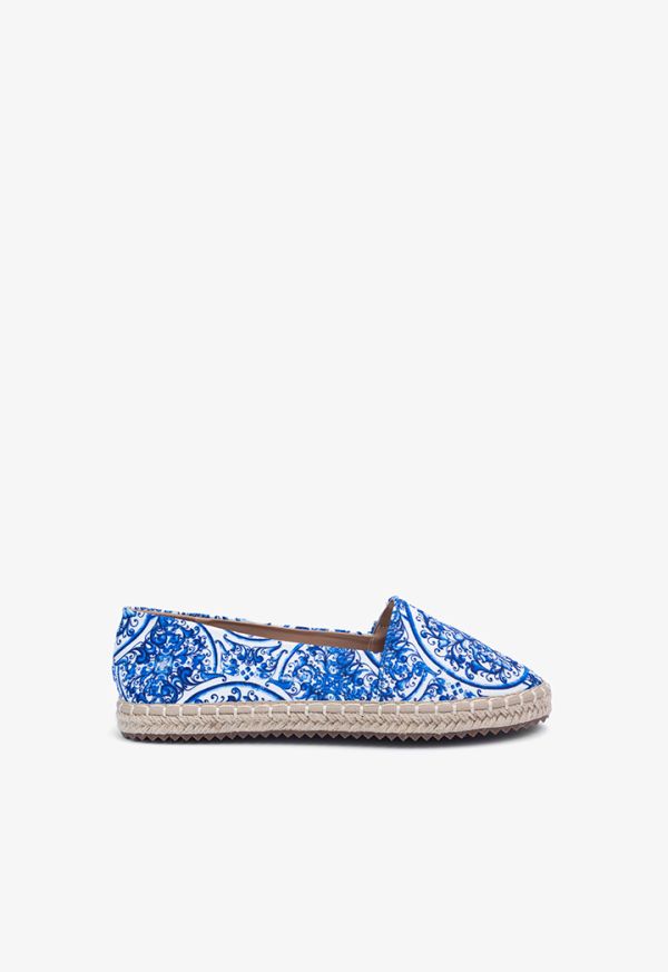 Vibrant Printed Fabric Espadrilles