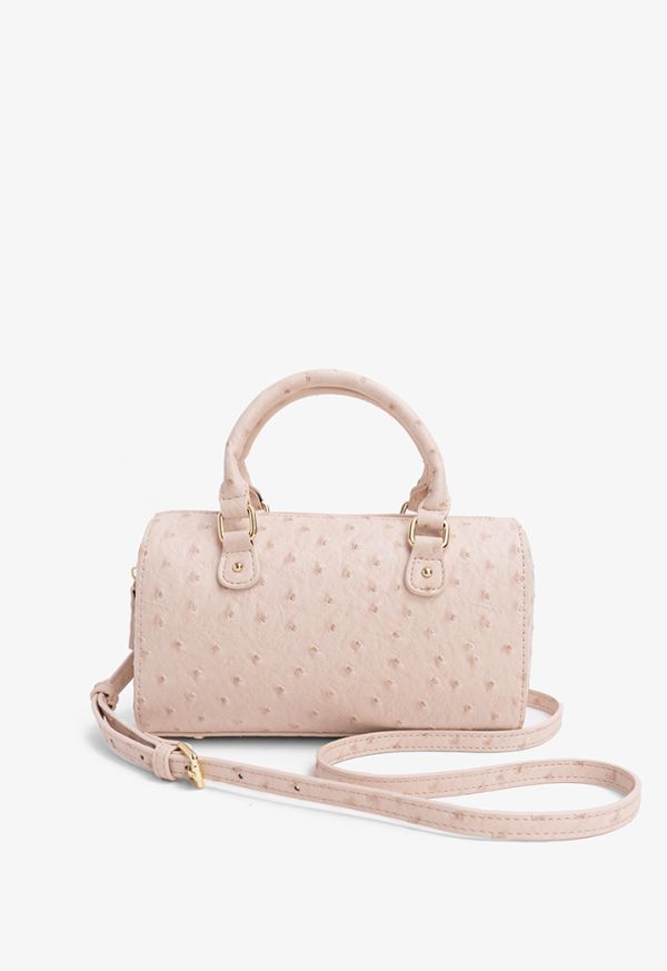 Solid Textured Ostrich Handbag