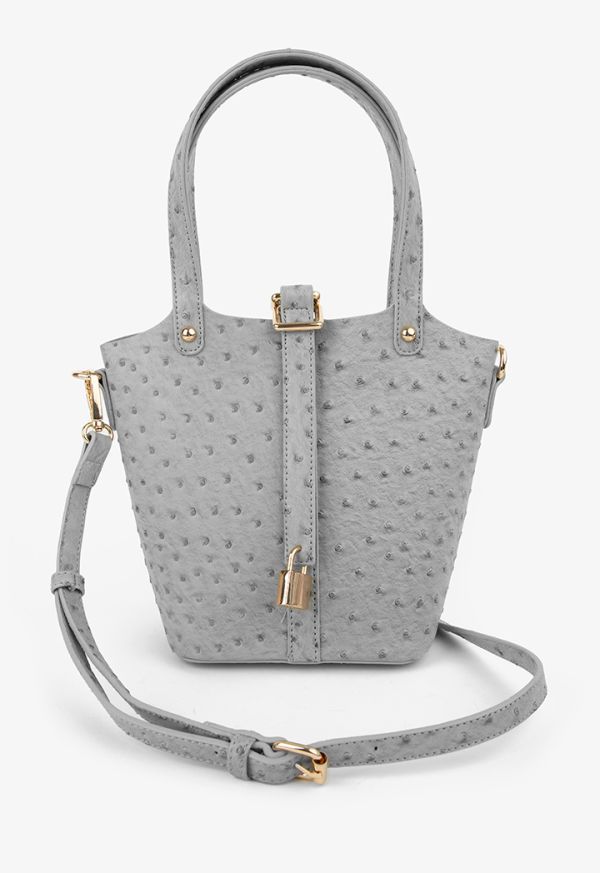 Textured Ostrich Handbag