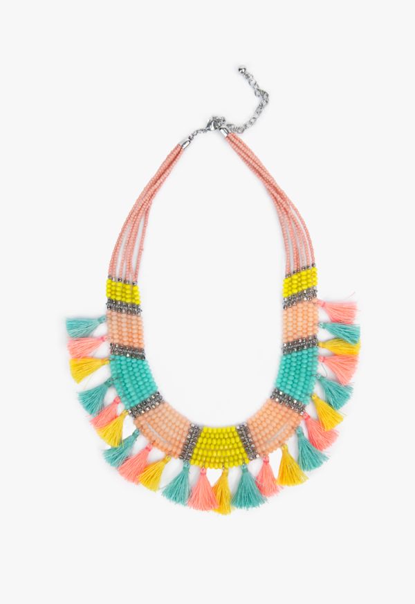 Vivid Multicolored Beaded Necklace