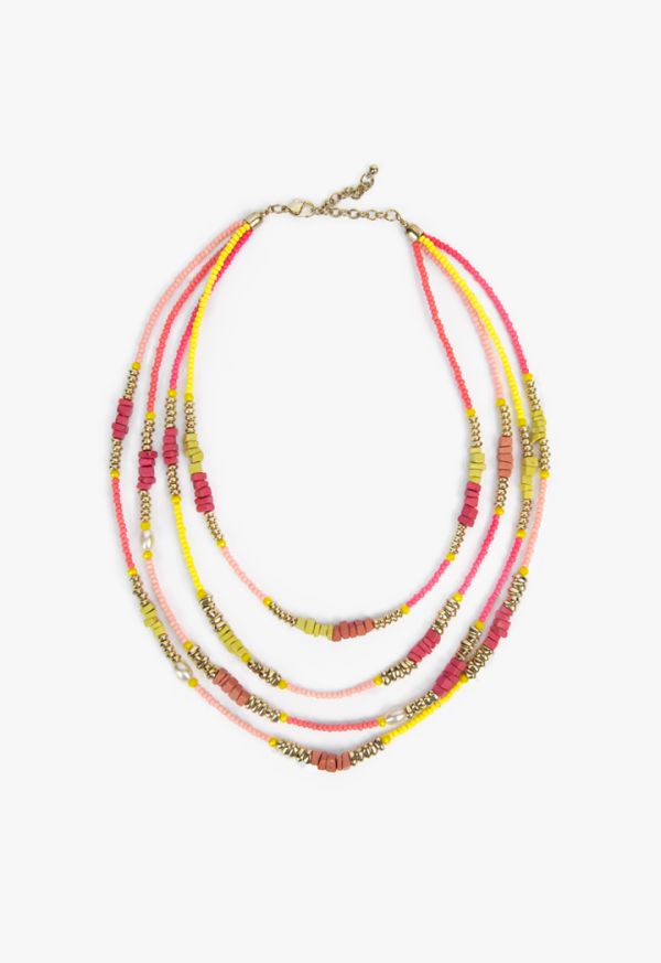 Colored Faux Pearls & Beads Necklace