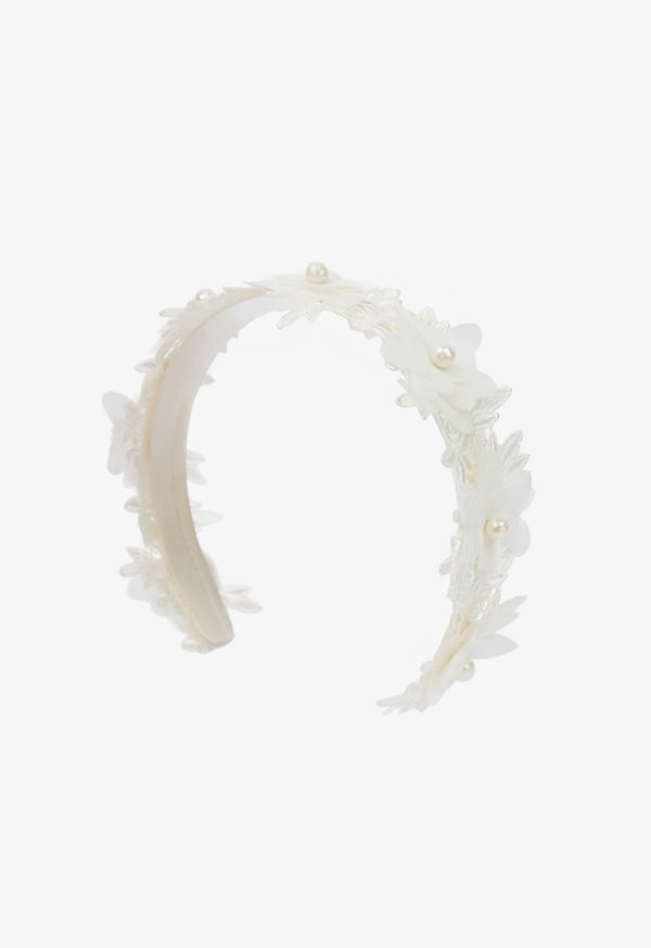Embellished Floral Faux Pearl Headband