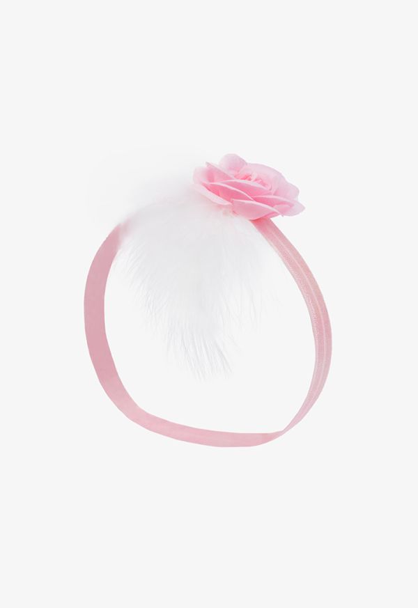 Floral Faux Pearl Embellished Elastic Headband