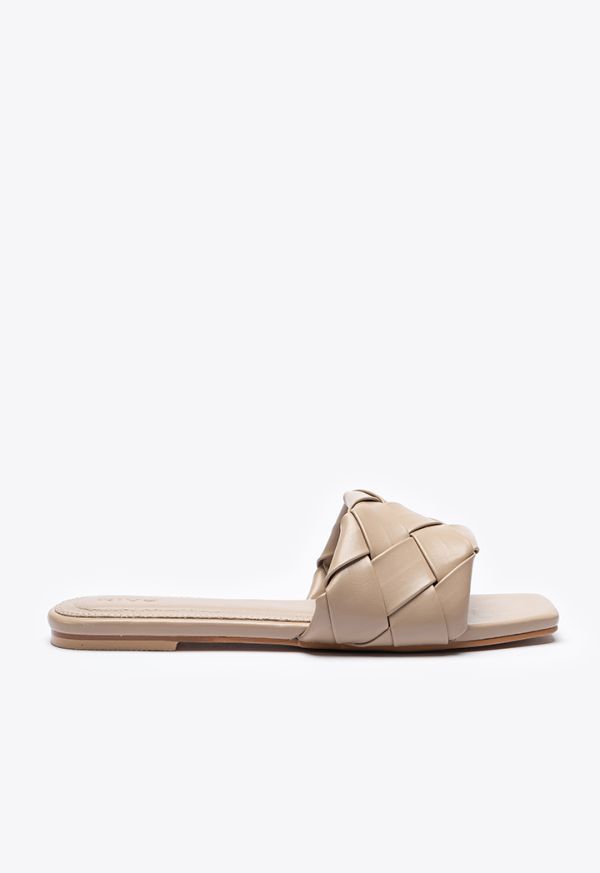 Single Woven Band Flat Slide Sandals -Sale