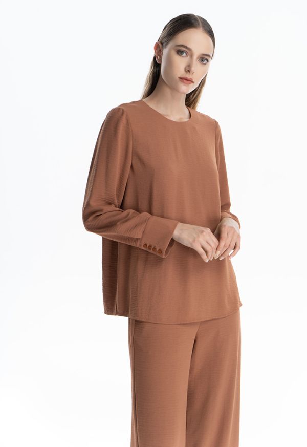 Solid Basic Classic Blouse -Sale