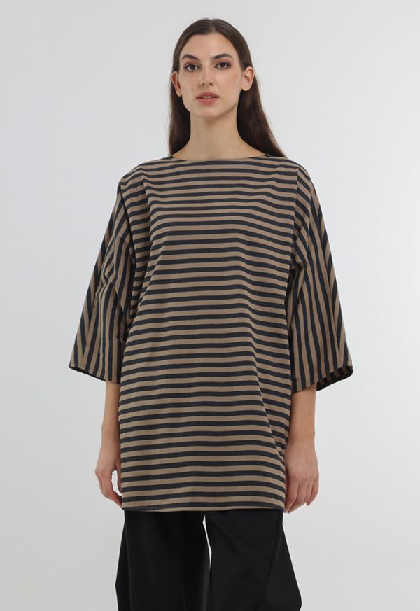 Batwing Striped Multicolored T-Shirt -Sale