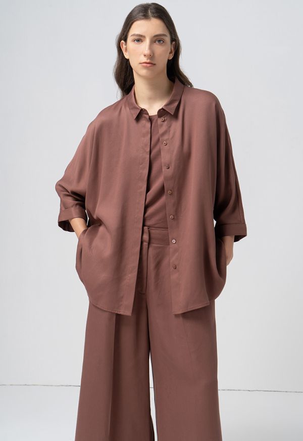 Solid Kimono Sleeves Shirt