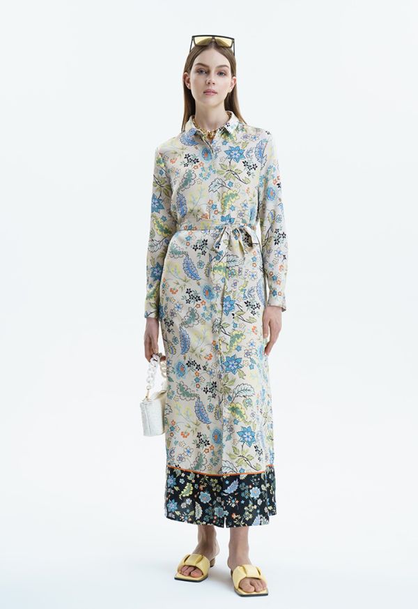 Floral Printed Maxi Outerwear -Sale