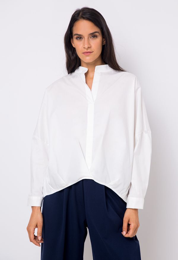 High Low V-Neck Oversized Blouse