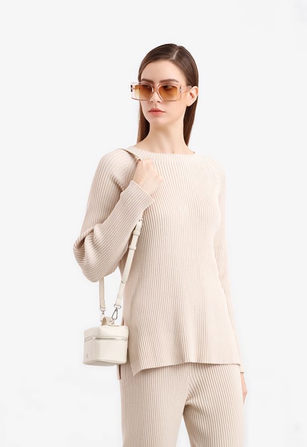 Tiny Pleated Solid Knitted Blouse -Sale