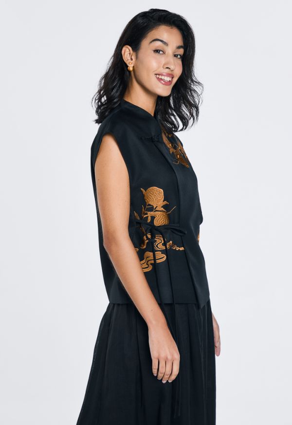 Embroidered Chinese Style Vest- Ramadan Style