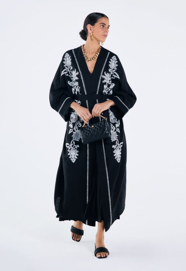 Blanket Stitch Embroidered Abaya- Ramadan Style