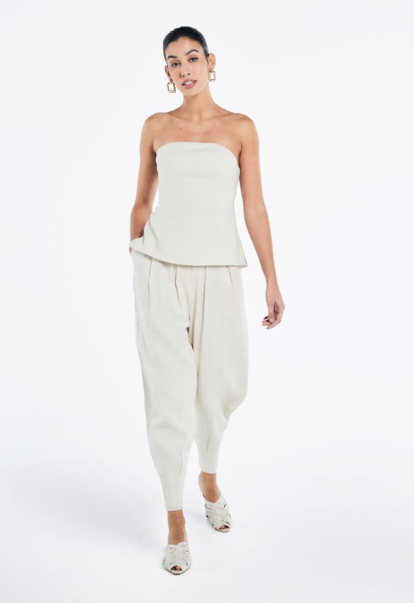 Solid Pleated Shalwar Trousers