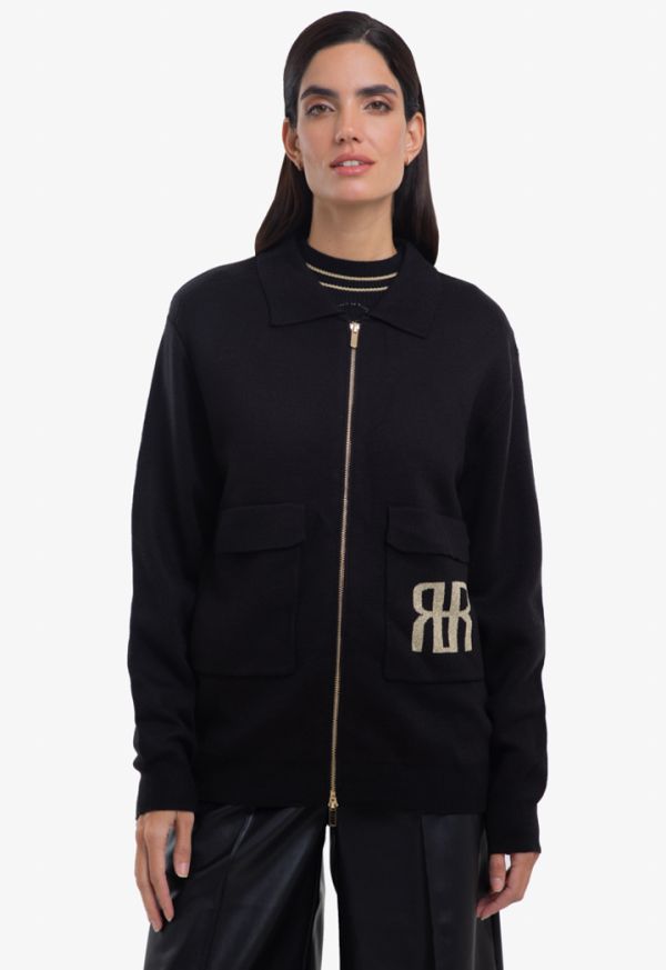 Inverse R Embroidered Two Toned Jacket -Sale