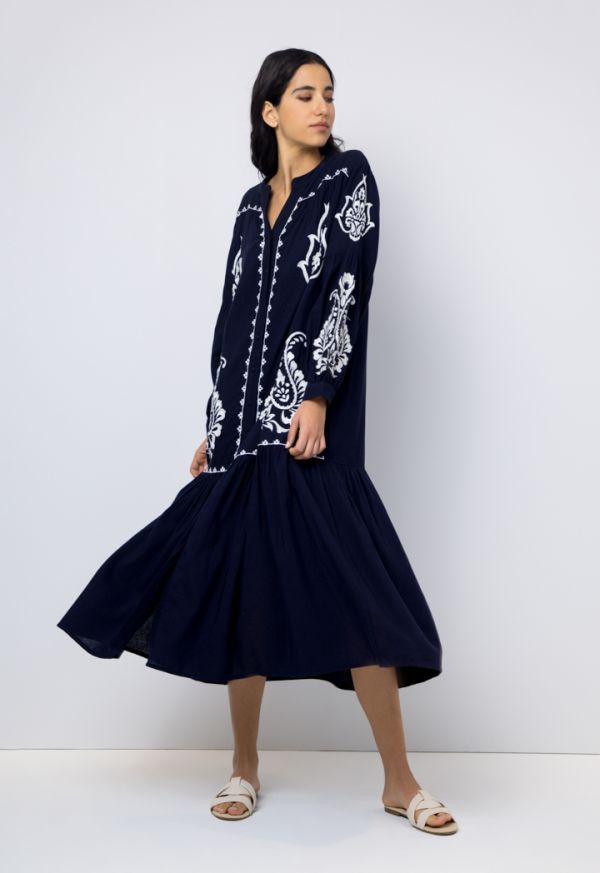 Balloon sleeve shirt dress outlet