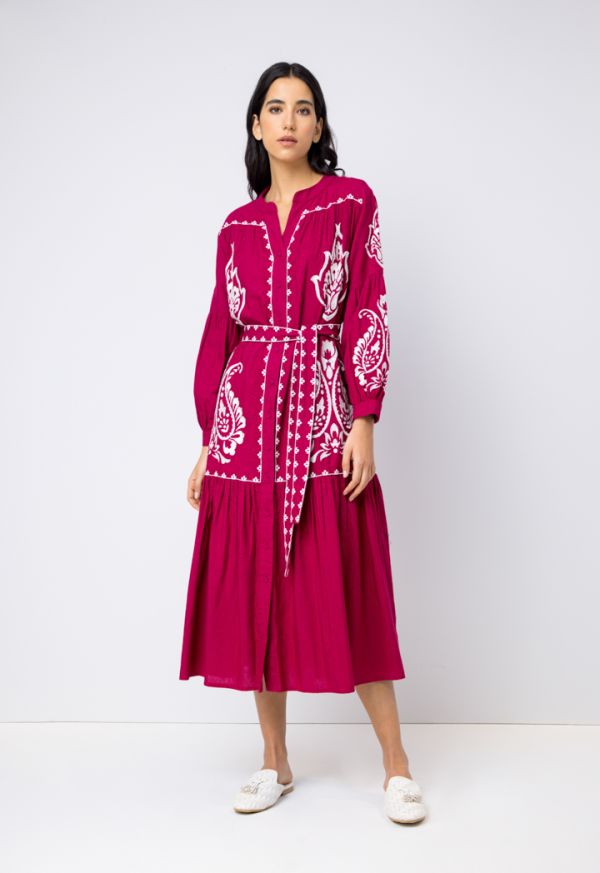 Balloon sleeve top shirt dress