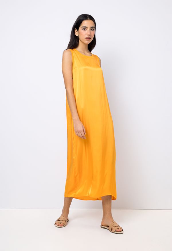 Solid A-line Maxi Sleeveless Dress