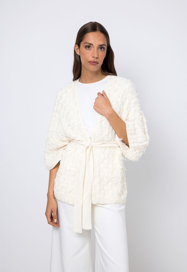 All Over fringed Knitted Cardigan