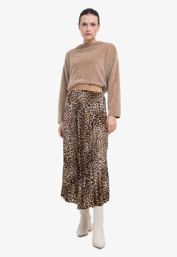 All Over Leopard Printed Skirt