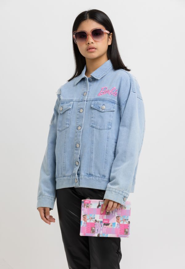 Barbie Prints Light Wash Denim Jacket -Sale