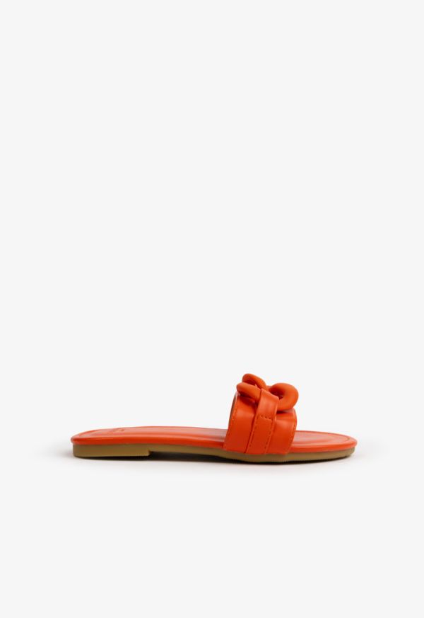 Chunky Chained Strap Flat Slides