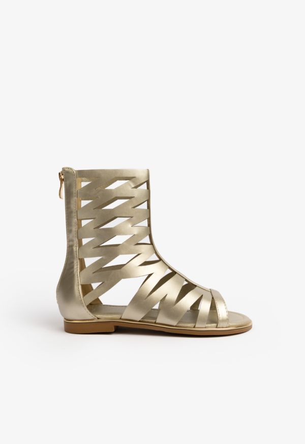 Solid Zip Up Gladiator Sandals