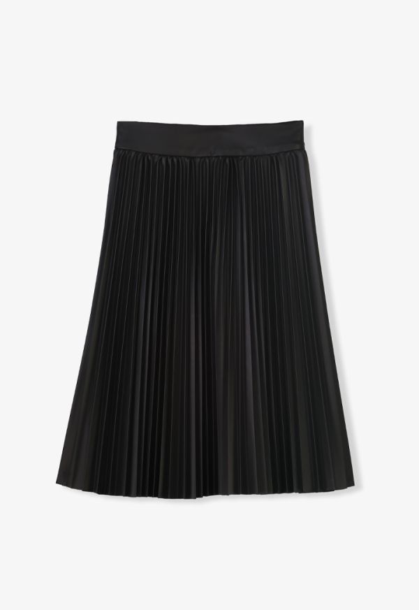 Solid PU Leather Skirt