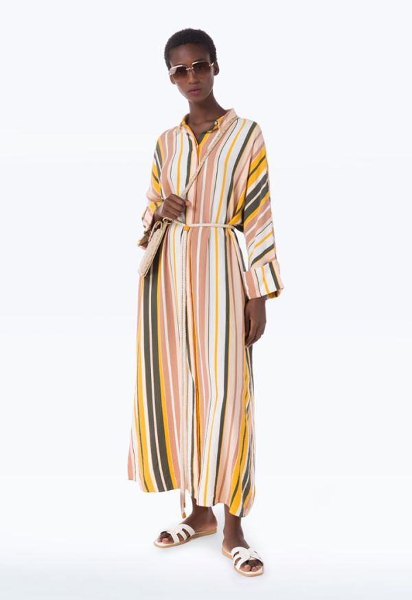 Multi Striped Loose Maxi Dress -Sale