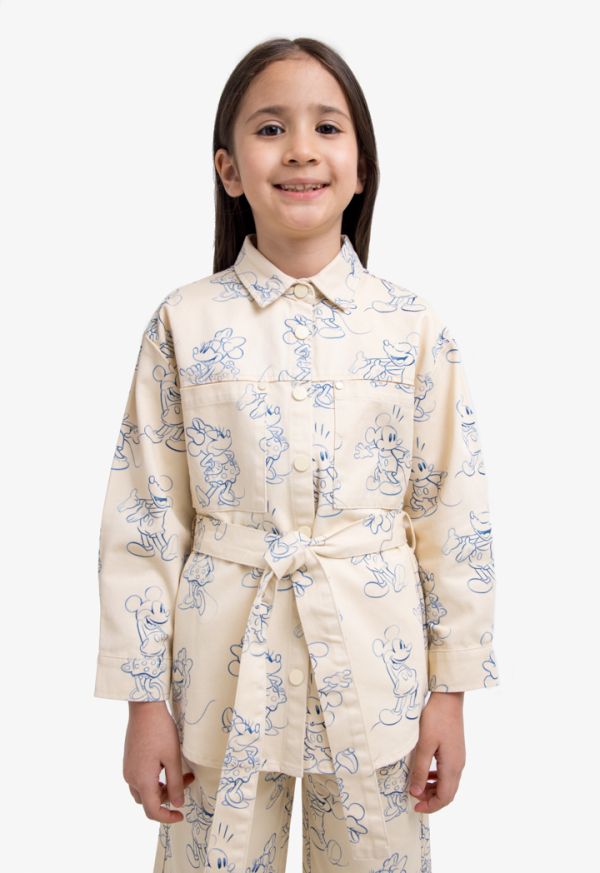 Mickey Printed Belted Shirt