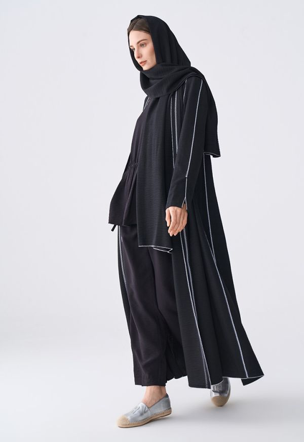 Stitch Embellished Abaya With Hijab- Ramadan Style
