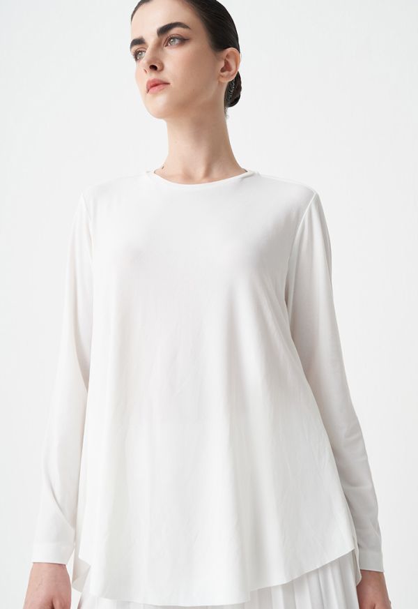 Solid High-Low Long Sleeves Blouse