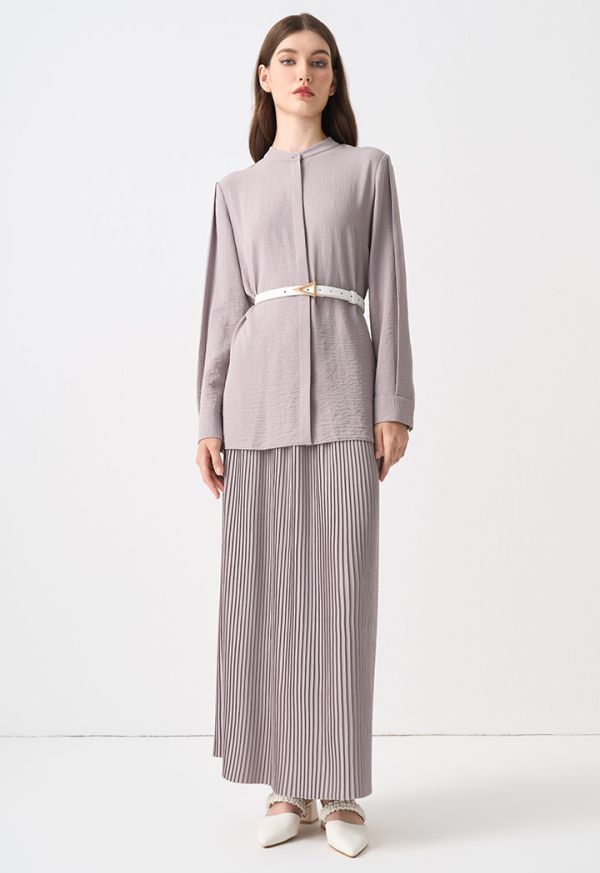 Grey pleated skirt clearance 08