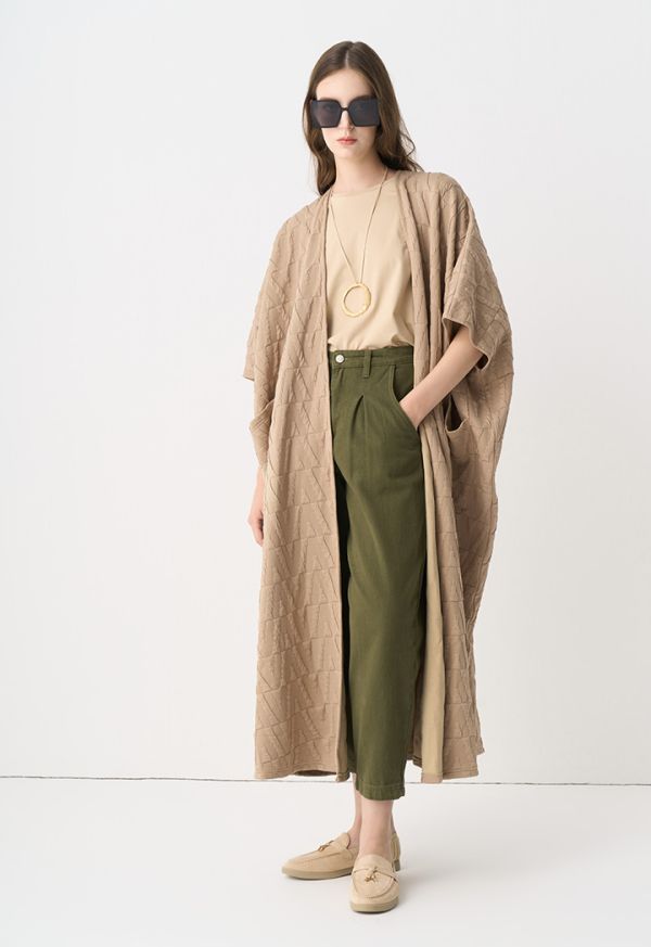 Textured Solid Oversized Kimono