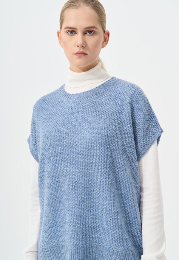 Knitted Sleeveless Lurex Sweater