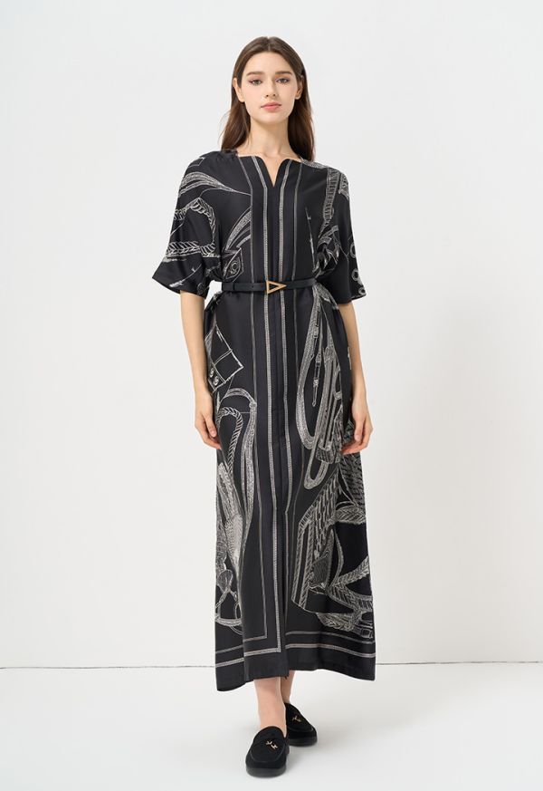 Placement Printed Classic Maxi Dress