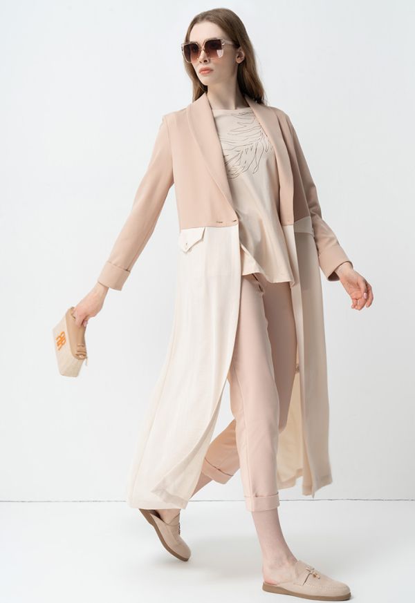 Contrast Long Sleeves Maxi Abaya