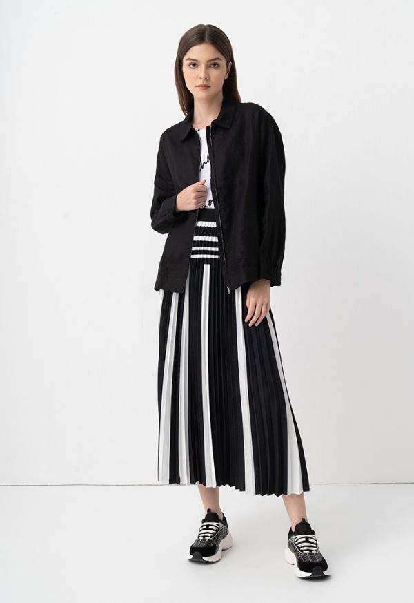Allover Contrast Printed Plated Skirt