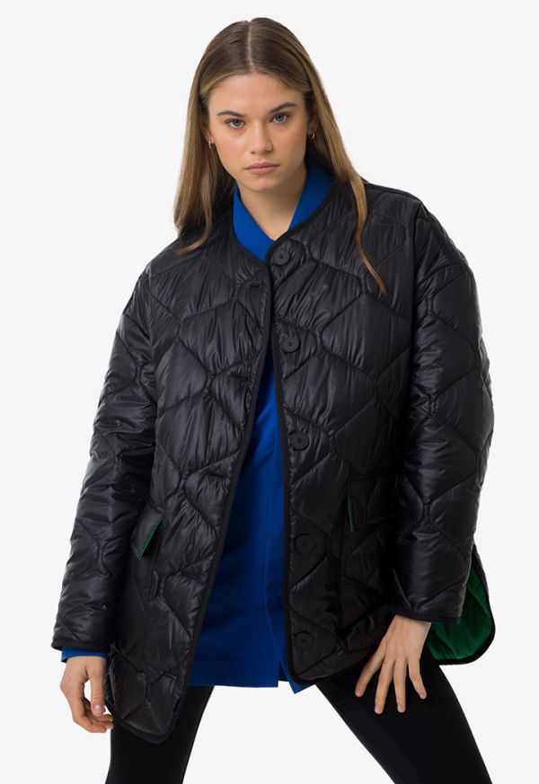 Quilted Puffer Sleeveless Solid Jacket
