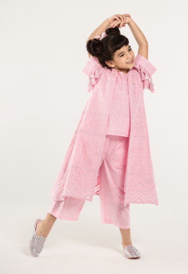 Embroidered Abaya & Trouser Set
