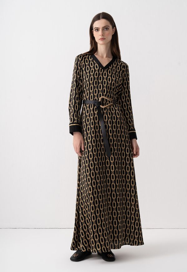 Chain print maxi dress top